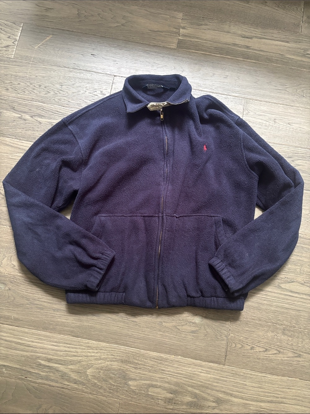 Polo by Ralph Lauren | Vintage Navy Full-Zip Fleece Jacket With Collar Size Med